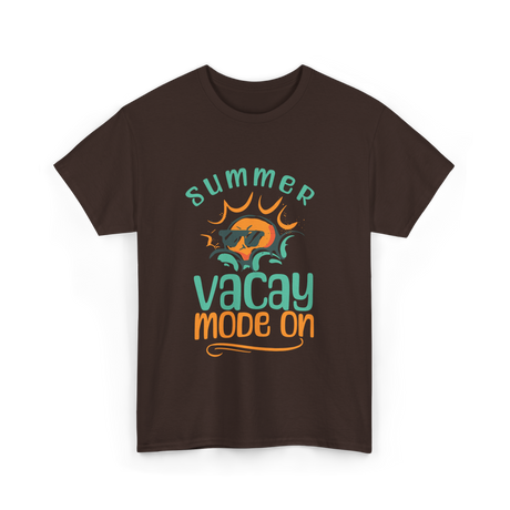 Summer Vacay Mode Vacation T-Shirt - Dark Chocolate