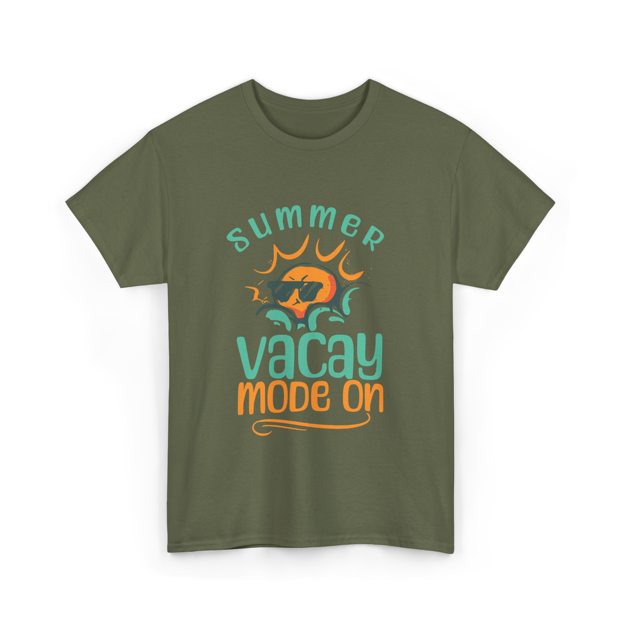 Summer Vacay Mode Vacation T-Shirt - Military Green