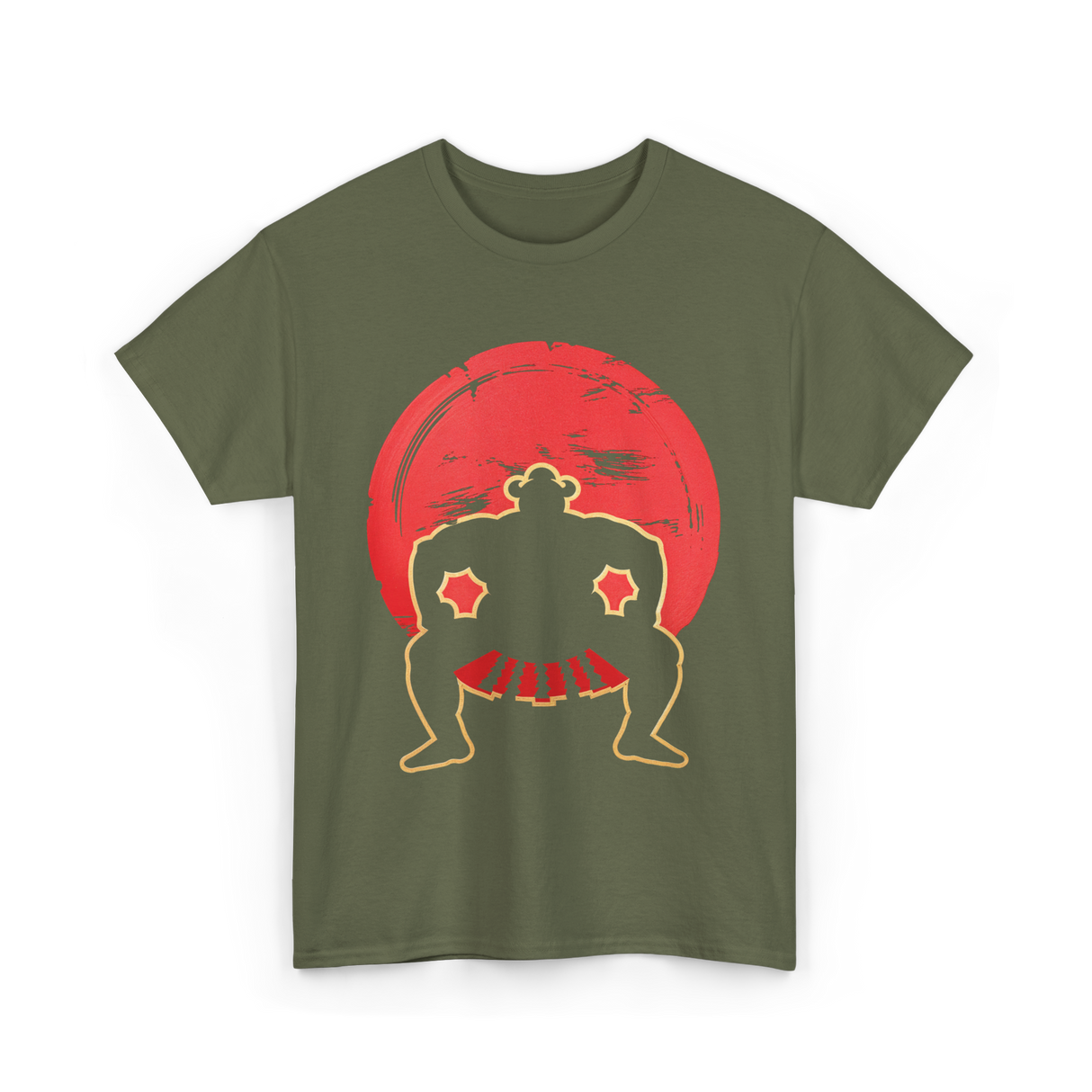 Sumo Wrestler Japan Culture T-Shirt - Military Green