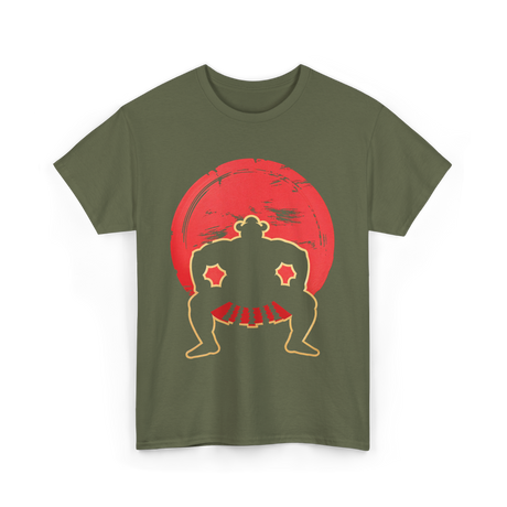 Sumo Wrestler Japan Culture T-Shirt - Military Green