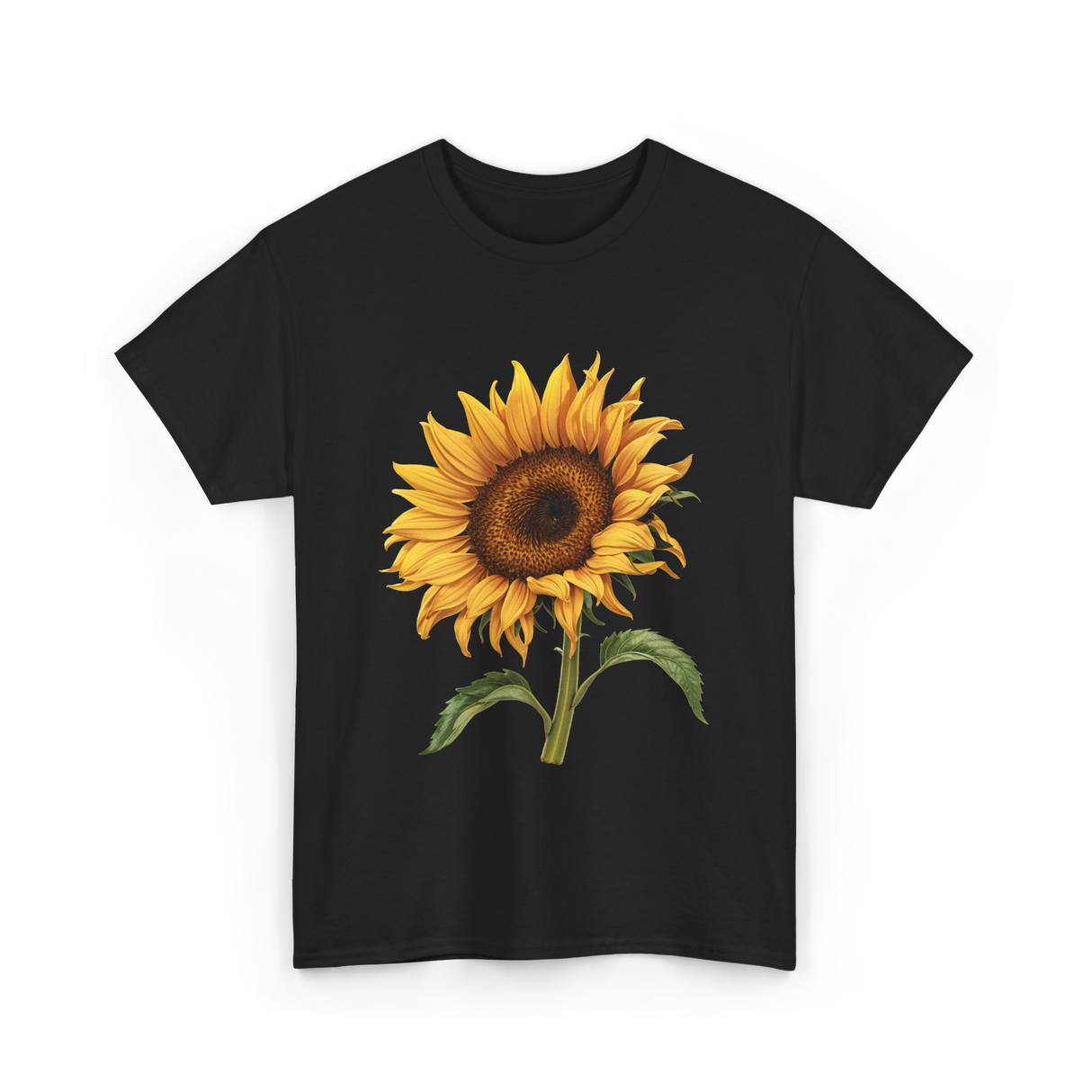 Sunflower Flower T-Shirt - Black