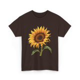 Sunflower Flower T-Shirt - Dark Chocolate