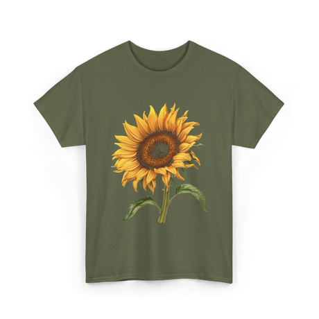 Sunflower Flower T-Shirt - Military Green