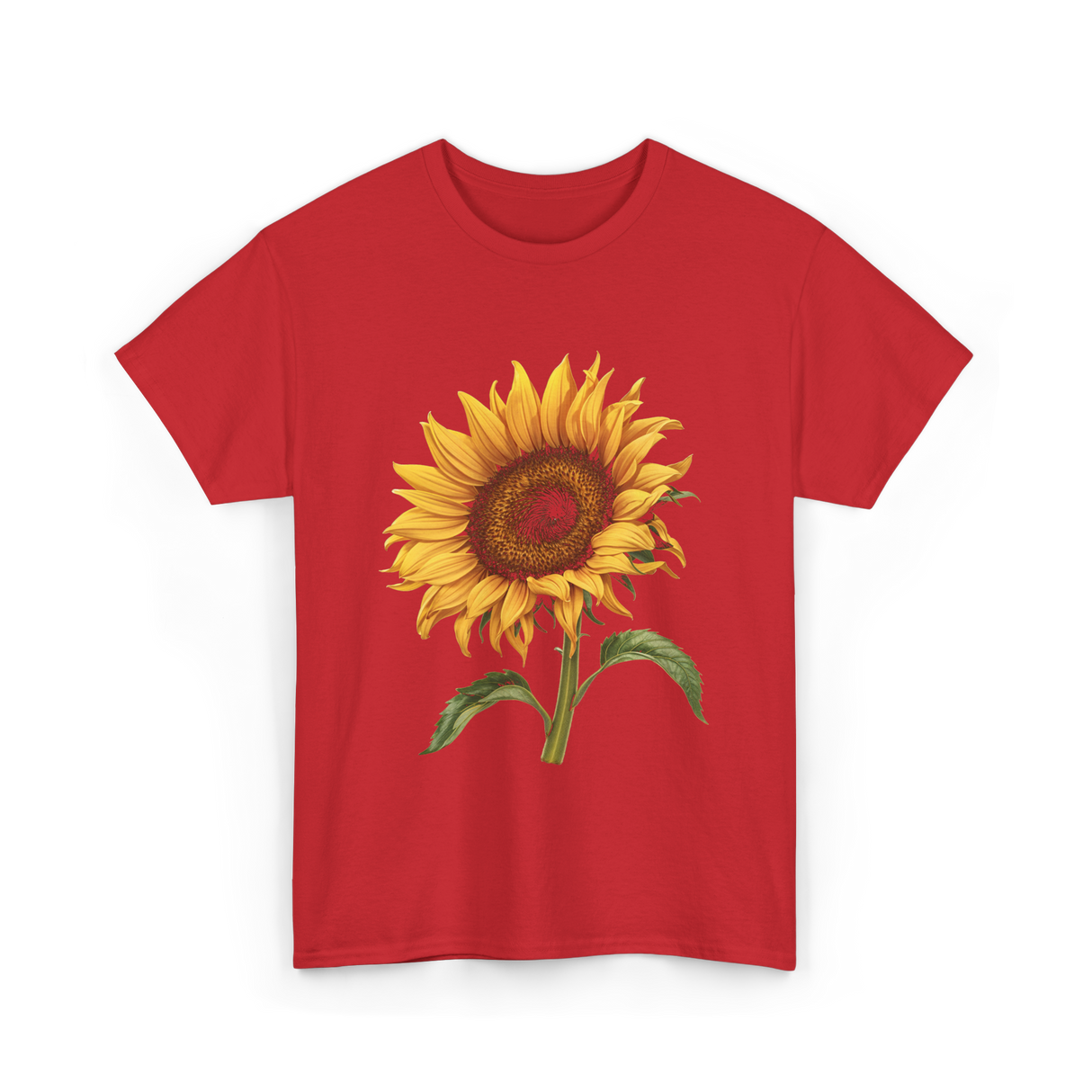 Sunflower Flower T-Shirt - Red