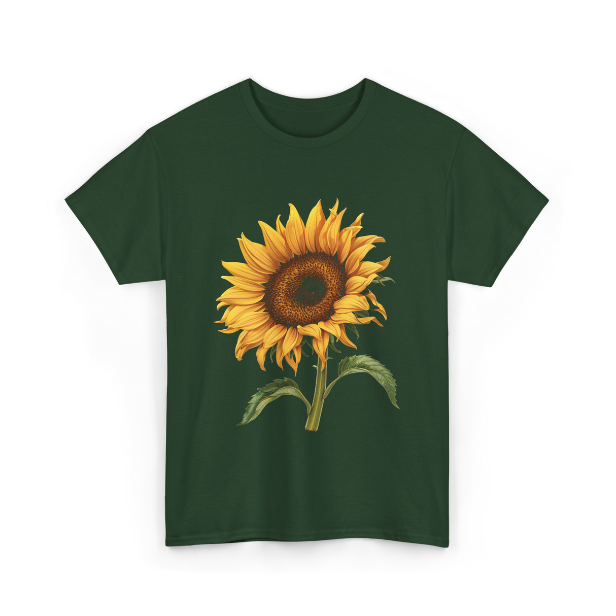 Sunflower Flower T-Shirt - Forest Green