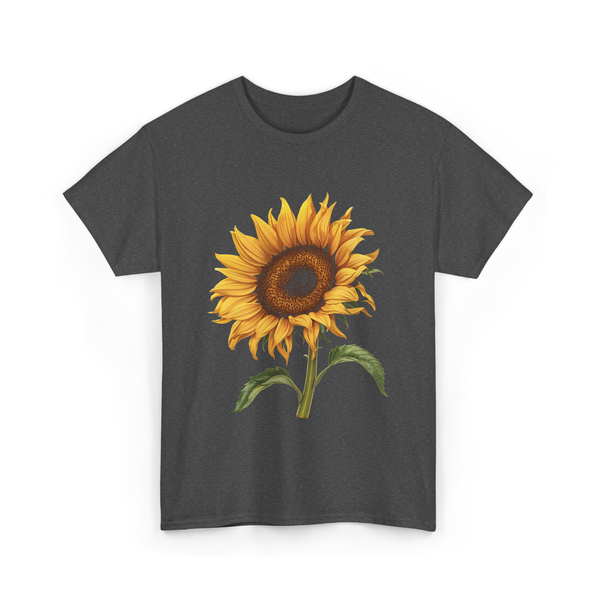 Sunflower Flower T-Shirt - Dark Heather