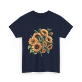 Sunflowers Floral Positivity Sunshine T-Shirt - Navy