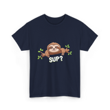 Sup Sloth Sloth Lover T-Shirt - Navy