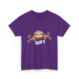 Sup Sloth Sloth Lover T-Shirt - Purple