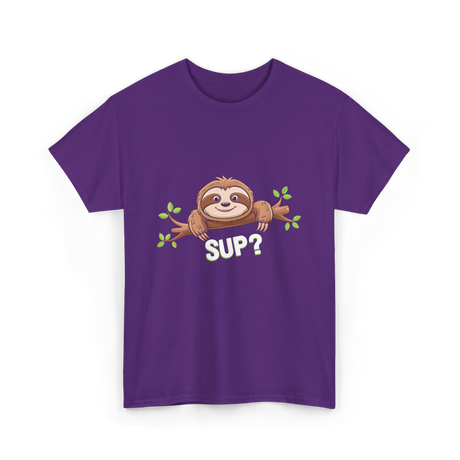 Sup Sloth Sloth Lover T-Shirt - Purple