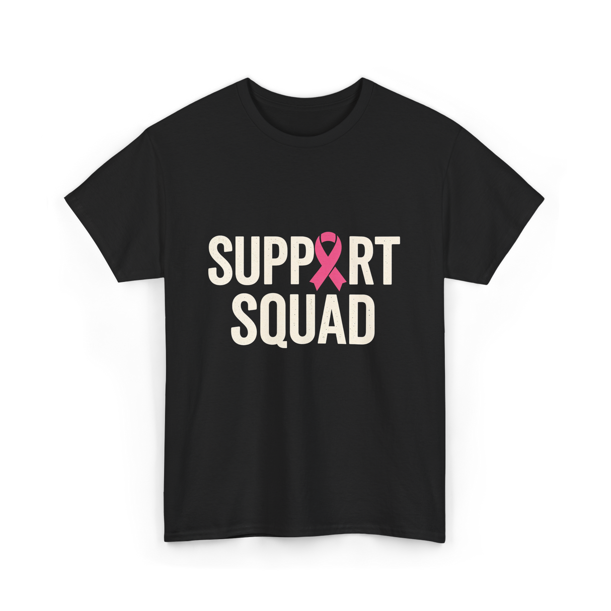 Support Squad Breast Cancer Awareness T-Shirt - Black