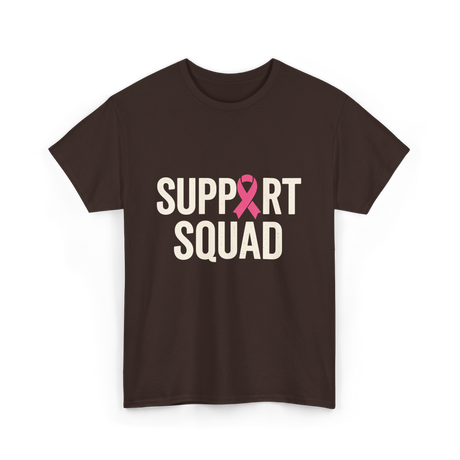 Support Squad Breast Cancer Awareness T-Shirt - Dark Chocolate