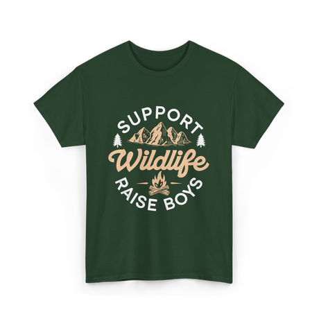 Support Wildlife Raise Boys Wildlife T-Shirt - Forest Green