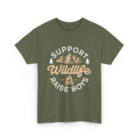 Support Wildlife Raise Boys Wildlife T-Shirt - Military Green