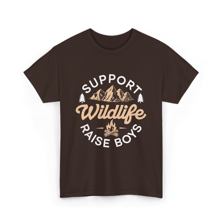 Support Wildlife Raise Boys Wildlife T-Shirt - Dark Chocolate