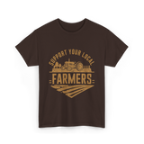 Support Your Local Farmers Farming T-Shirt - Dark Chocolate