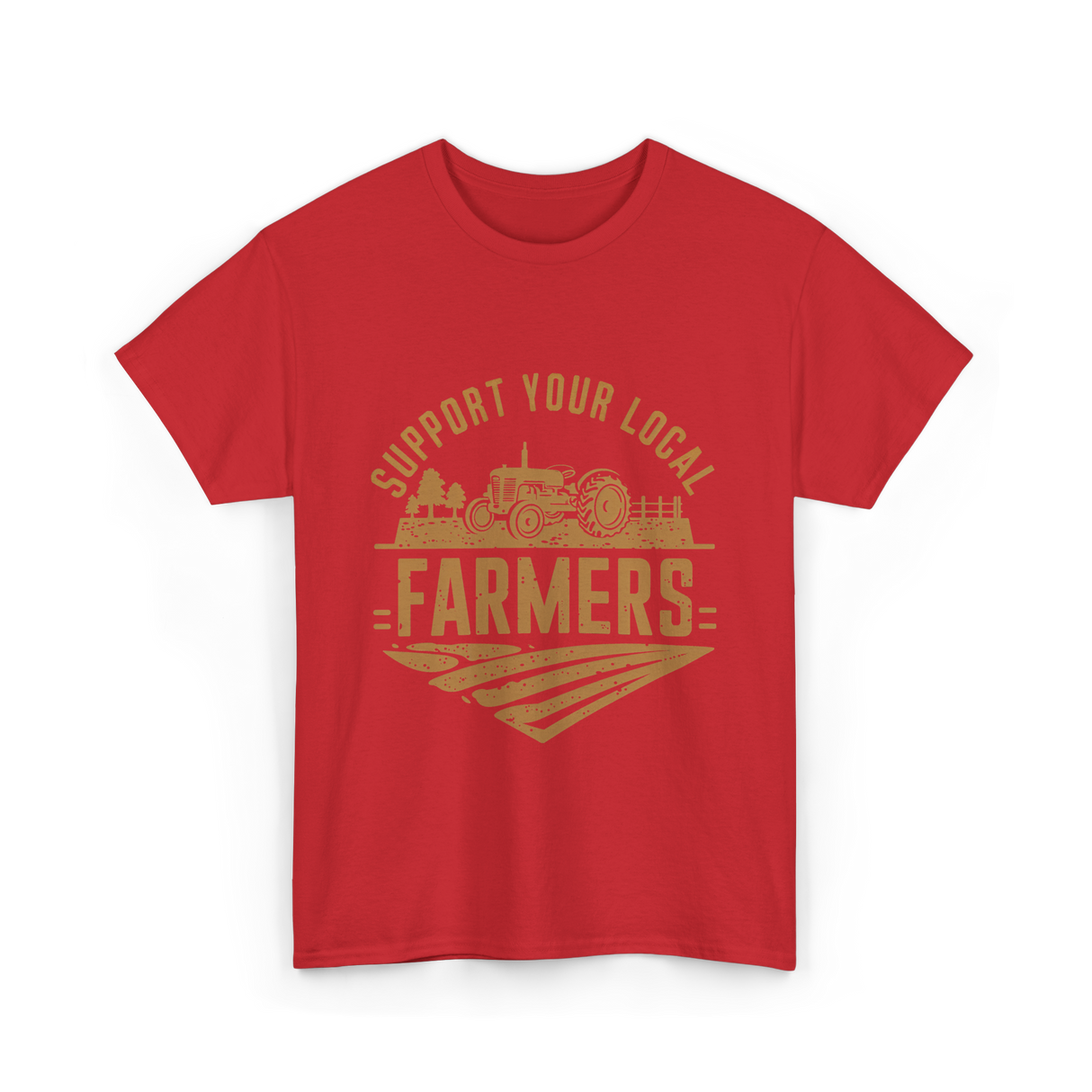 Support Your Local Farmers Farming T-Shirt - Red