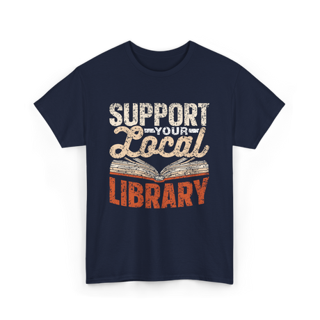 Support Your Local Library T-Shirt - Navy