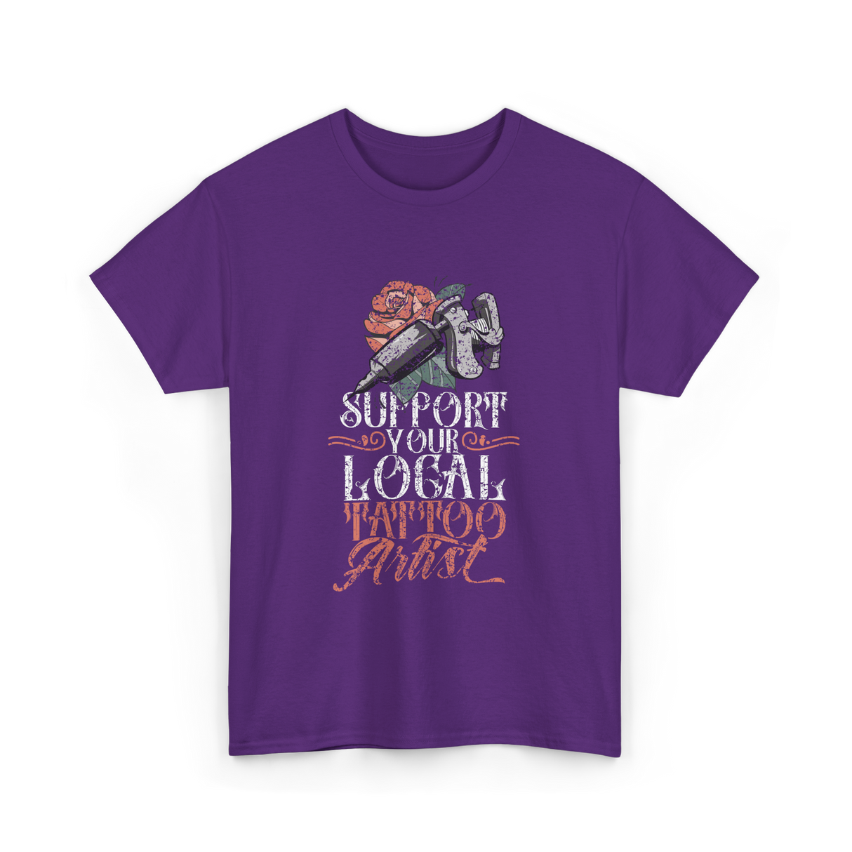 Support Your Local Tattoo Artist Art T-Shirt - Purple