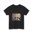 Surfboards and Palms Surfing Style T-Shirt - Black