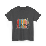 Surfboards and Palms Surfing Style T-Shirt - Dark Heather