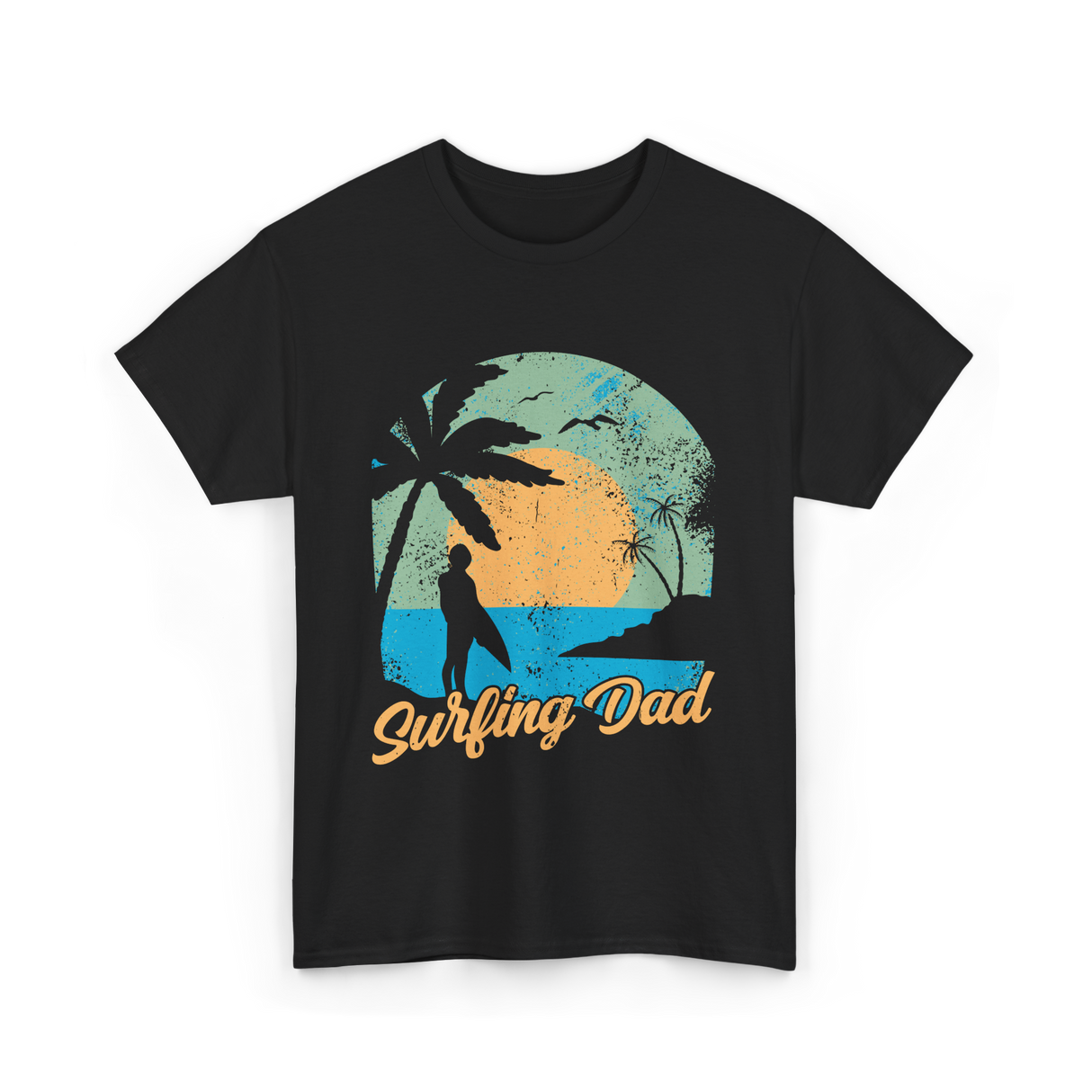 Surfing Dad Surfing Surfer T-Shirt - Black