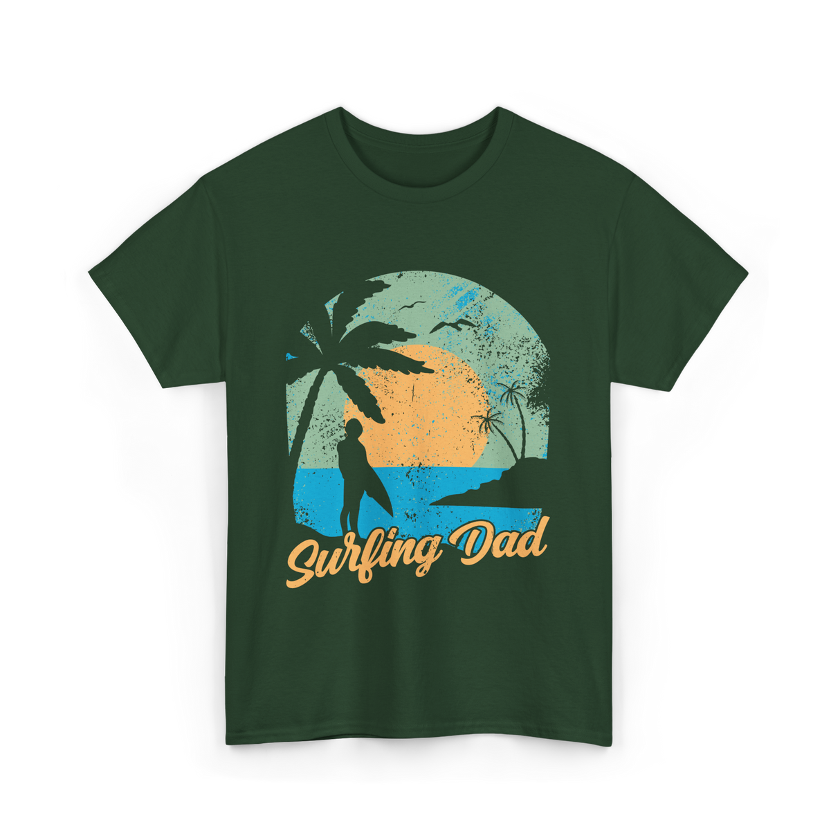 Surfing Dad Surfing Surfer T-Shirt - Forest Green