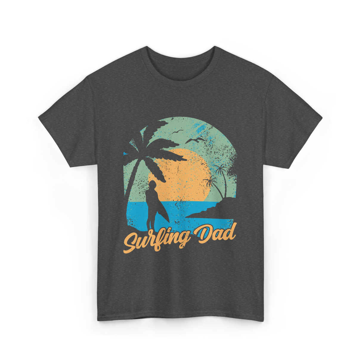 Surfing Dad Surfing Surfer T-Shirt - Dark Heather