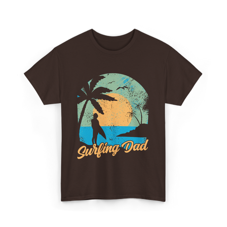 Surfing Dad Surfing Surfer T-Shirt - Dark Chocolate