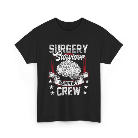 Surgery Survivor Support Crew Brain T-Shirt - Black