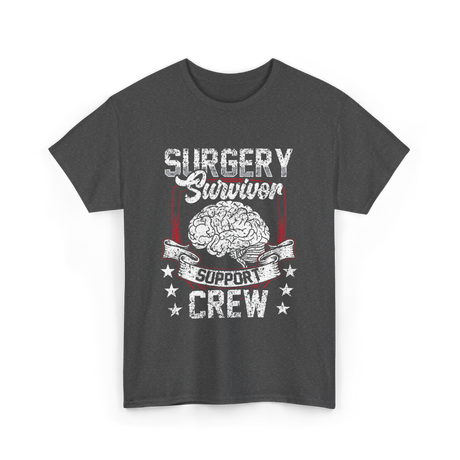 Surgery Survivor Support Crew Brain T-Shirt - Dark Heather