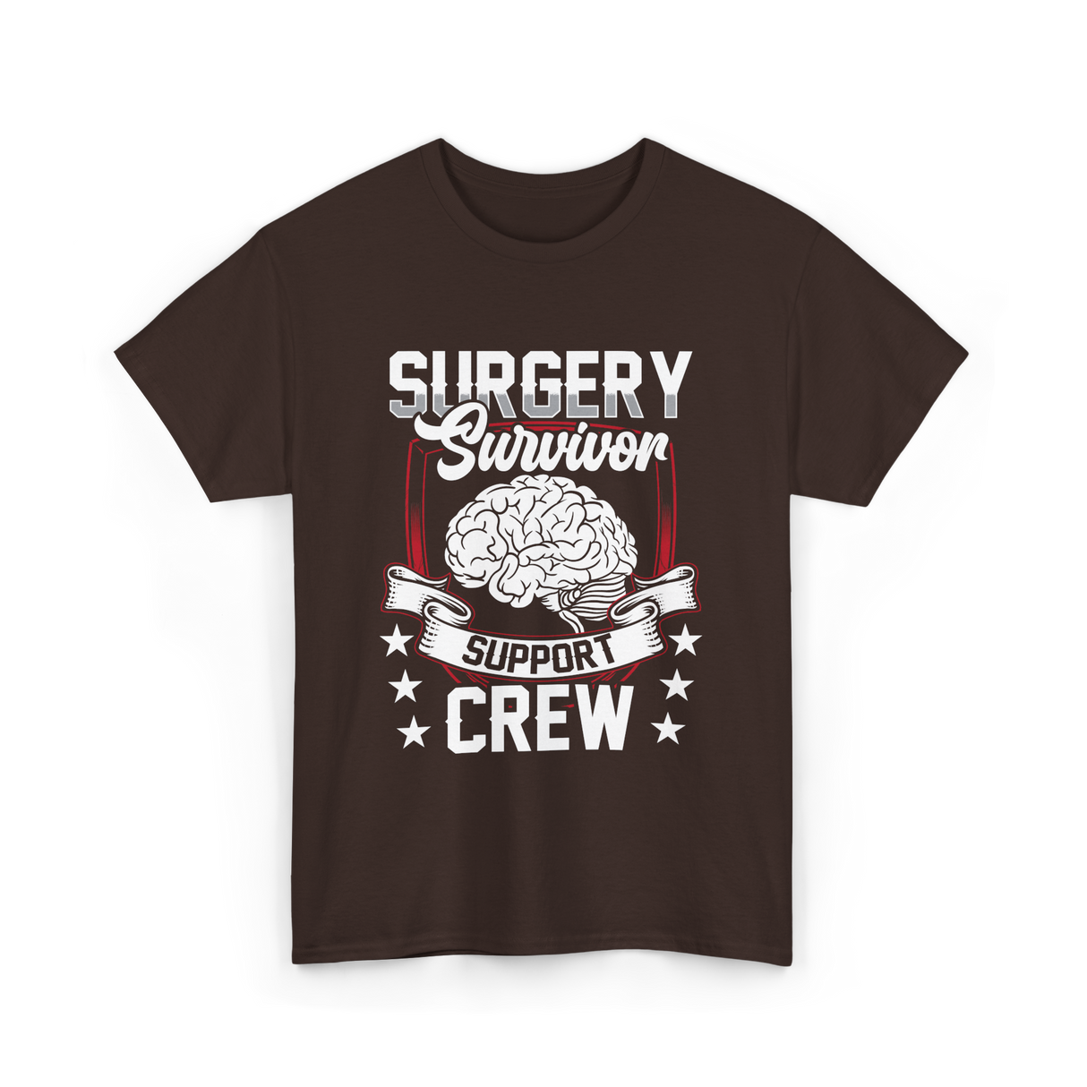 Surgery Survivor Support Crew T-Shirt - Dark Chocolate