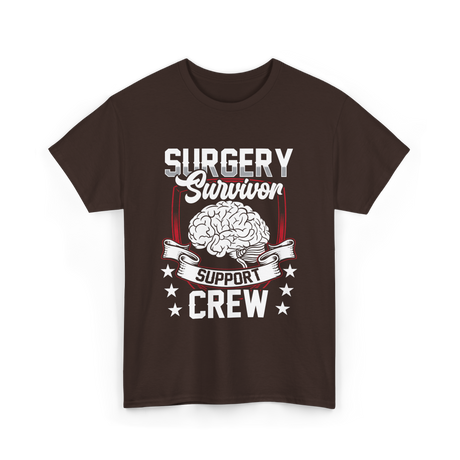 Surgery Survivor Support Crew T-Shirt - Dark Chocolate