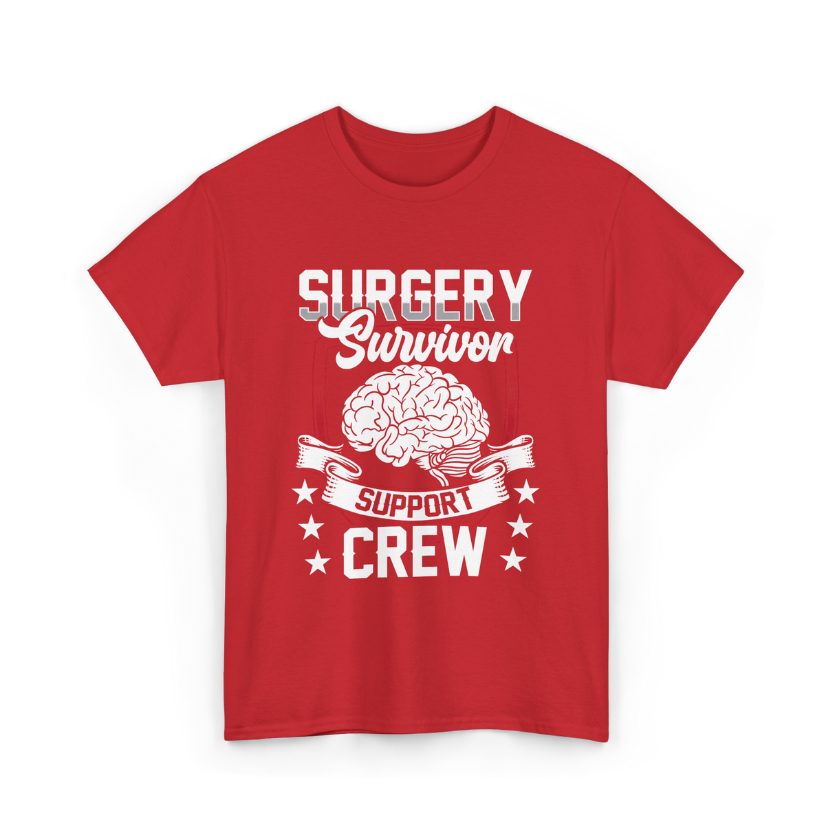 Surgery Survivor Support Crew T-Shirt - Red