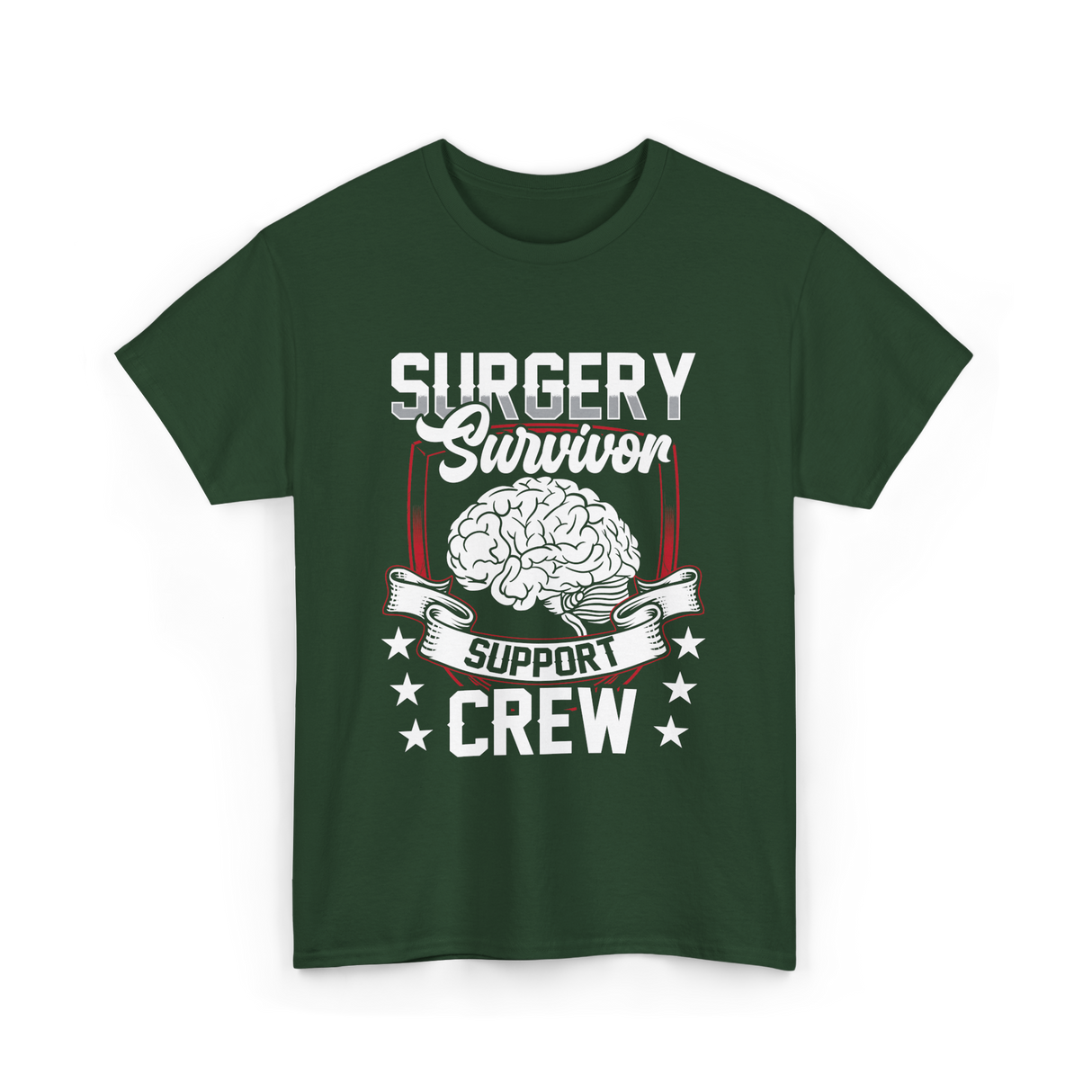 Surgery Survivor Support Crew T-Shirt - Forest Green