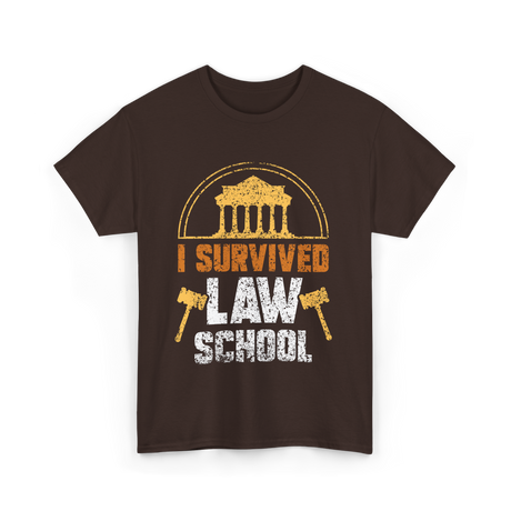 Survived Law School Lawyer T-Shirt - Dark Chocolate