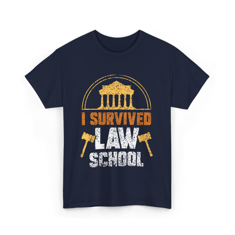 Survived Law School Lawyer T-Shirt - Navy