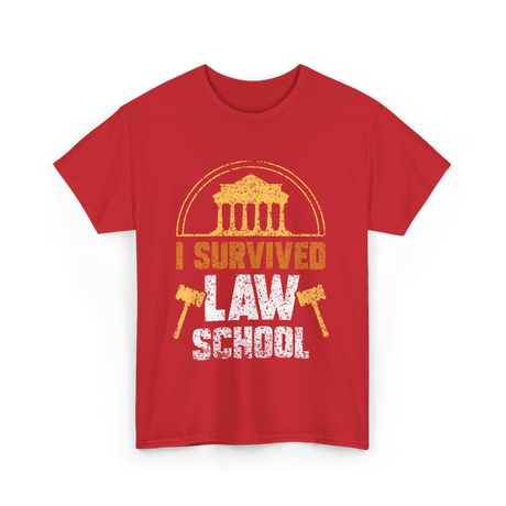 Survived Law School Lawyer T-Shirt - Red