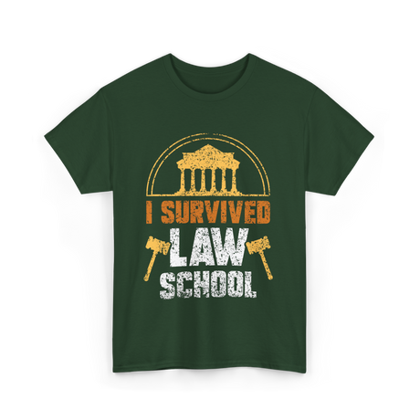 Survived Law School Lawyer T-Shirt - Forest Green