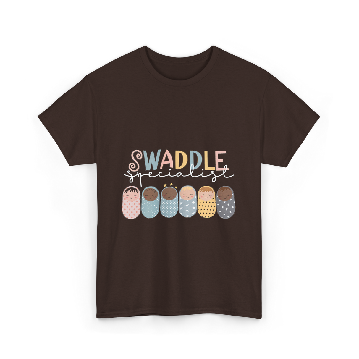 Swaddle Specialist Baby Care T-Shirt - Dark Chocolate