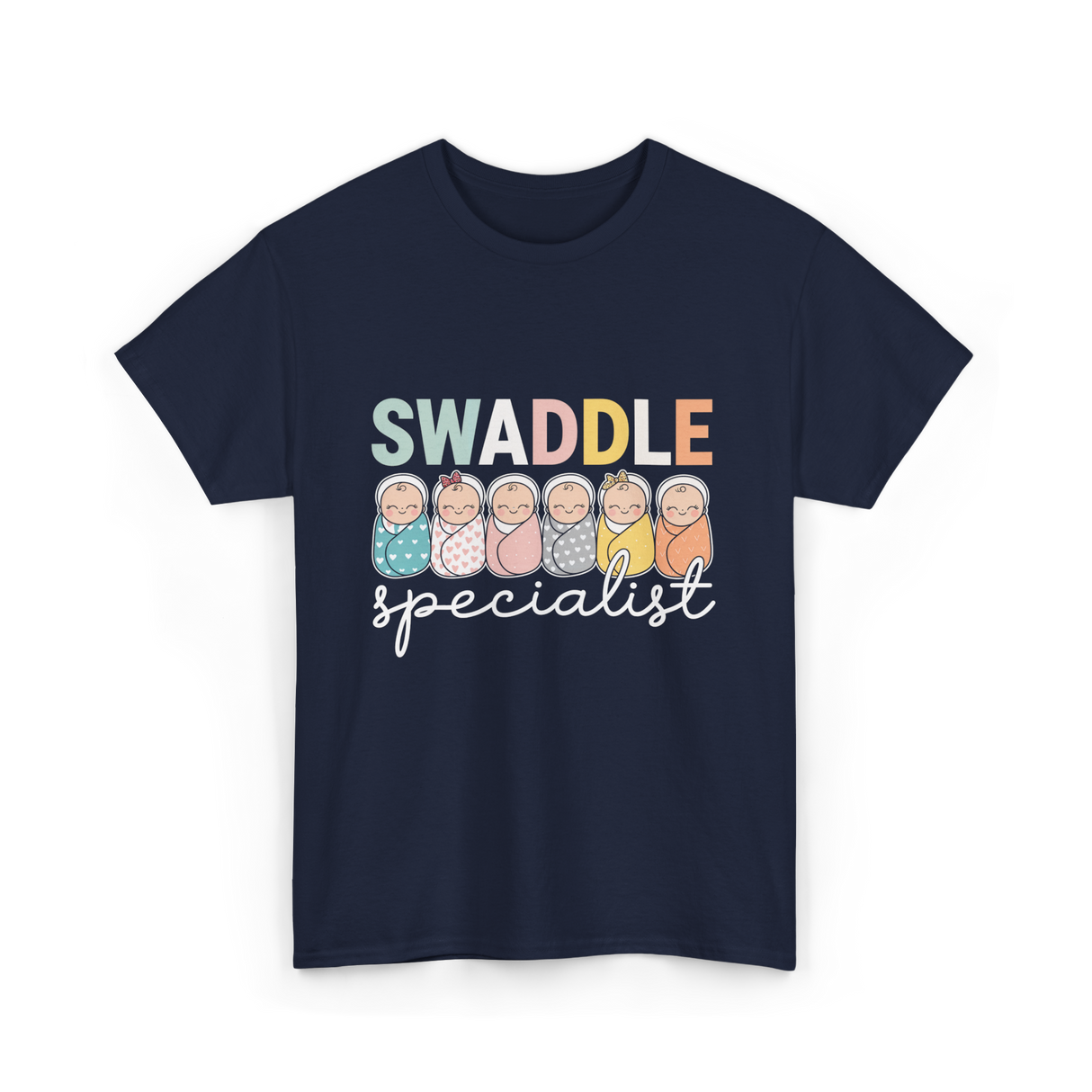 Swaddle Specialist Baby Care T-Shirt - Navy