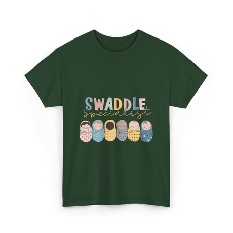 Swaddle Specialist Baby Care T-Shirt - Forest Green