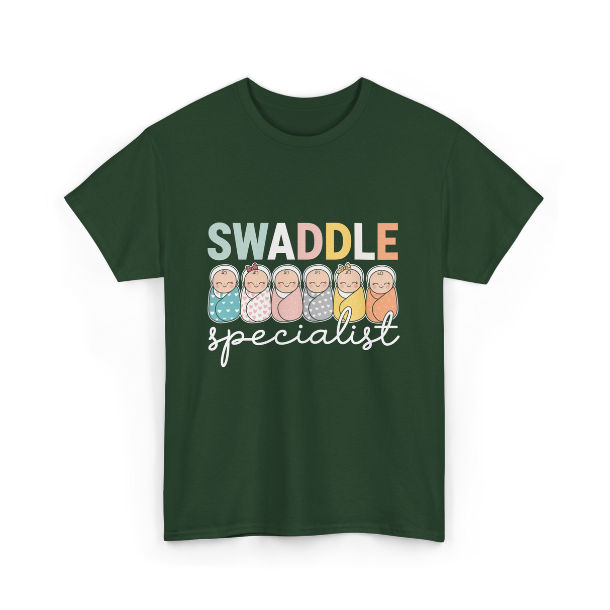 Swaddle Specialist Baby Care T-Shirt - Forest Green