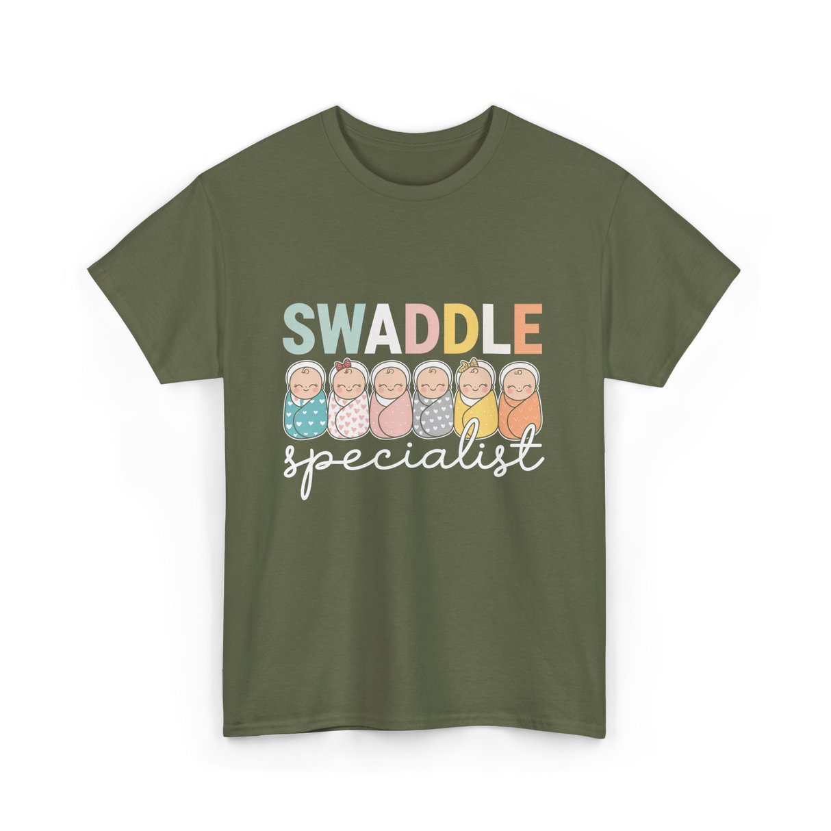 Swaddle Specialist Baby Care T-Shirt - Military Green