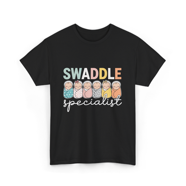 Swaddle Specialist Baby Care T-Shirt - Black