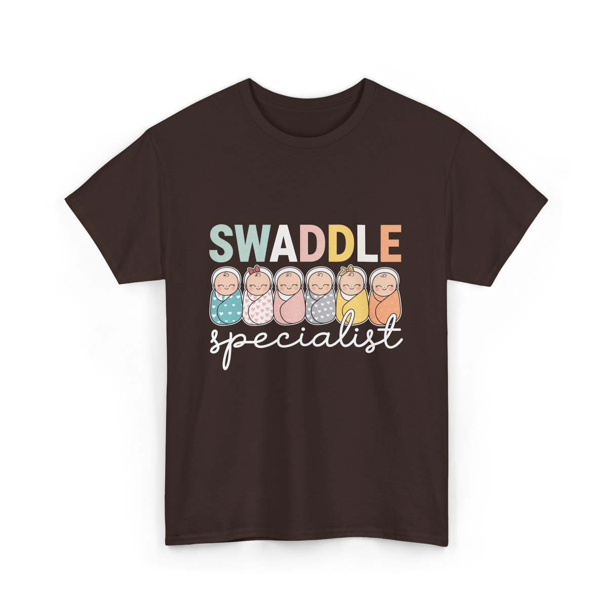 Swaddle Specialist Baby Care T-Shirt - Dark Chocolate