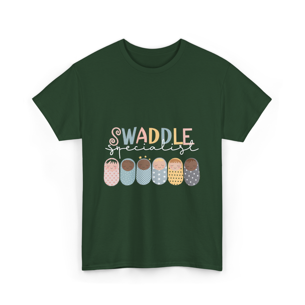 Swaddle Specialist Baby Care T-Shirt - Forest Green