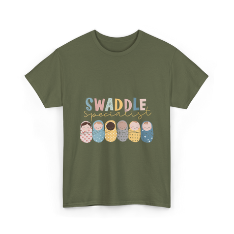 Swaddle Specialist Baby Care T-Shirt - Military Green