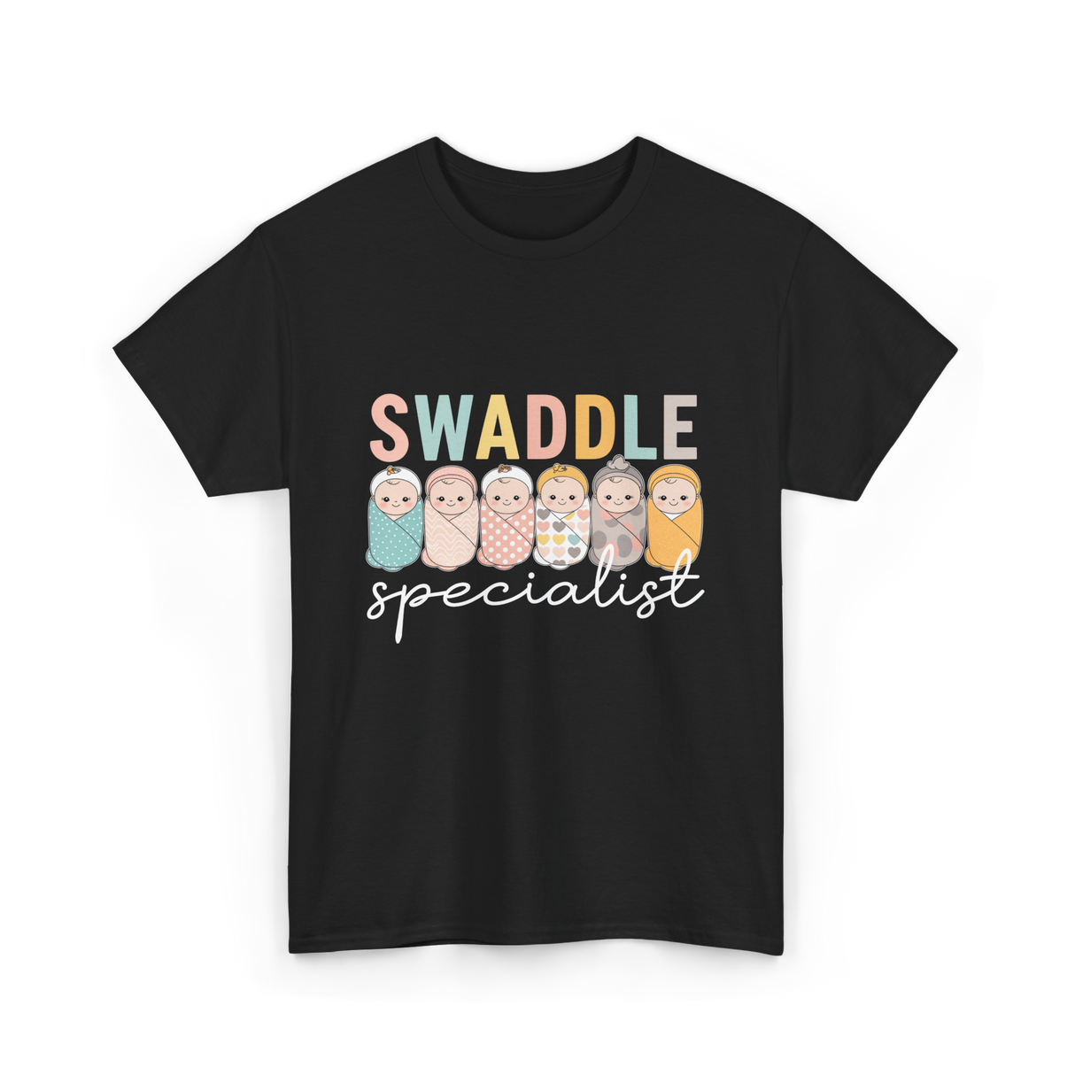 Swaddle Specialist Neonatal Nurse T-Shirt - Black