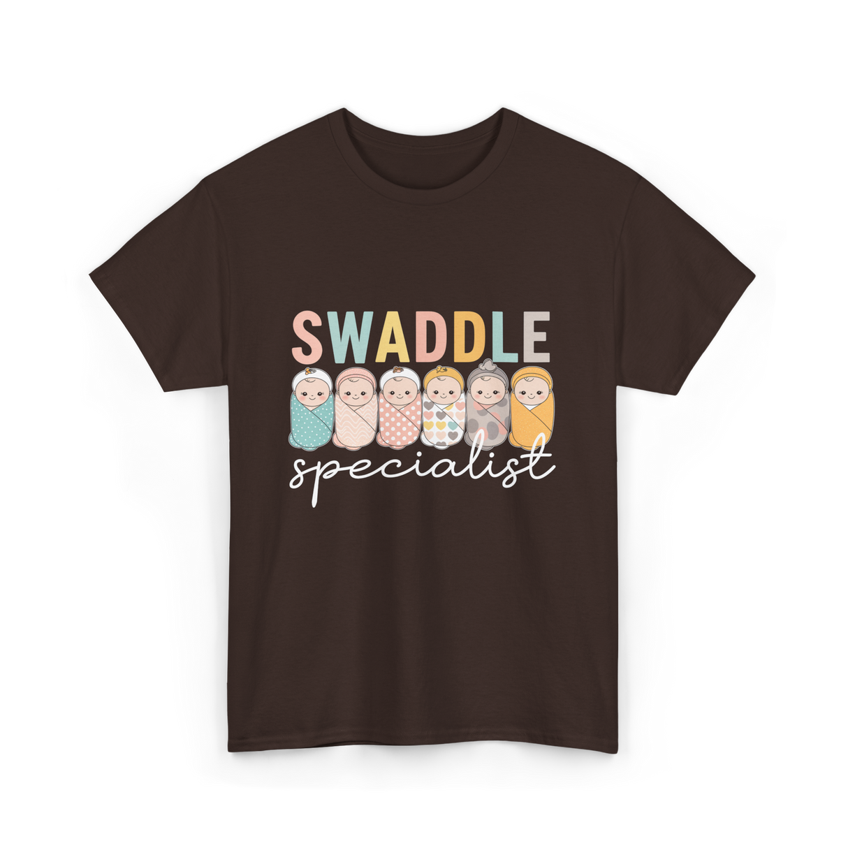 Swaddle Specialist Neonatal Nurse T-Shirt - Dark Chocolate